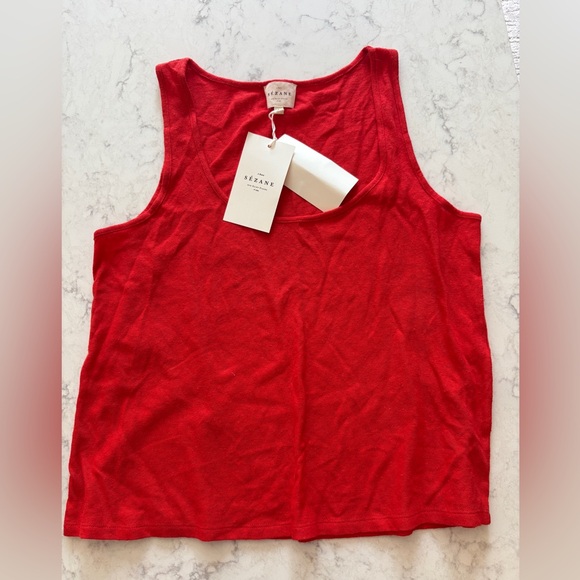 Sezane John Tank Top in Red - Large - NWT - Picture 2 of 6